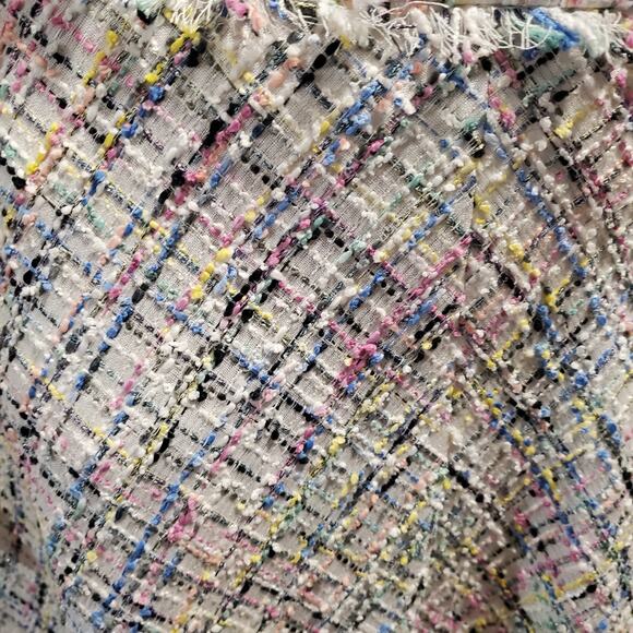 Worthington Sz 4 Pastel Tweed Midi Skirt Size 4 Lined Back Zip Easter Spring - Picture 4 of 11